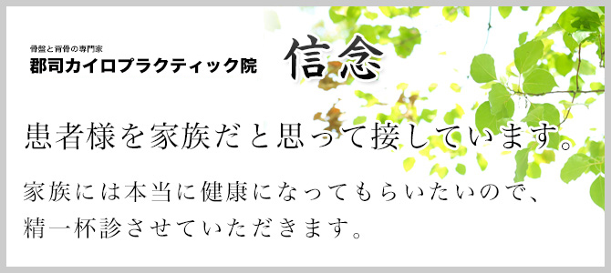 郡司カイロプラクティックの信念